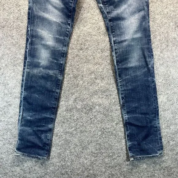 J Brand Jeans Women's‎ 27 Skinny Acid Wash Medium Blue Stretch Denim Low Rise - Picture 2 of 15